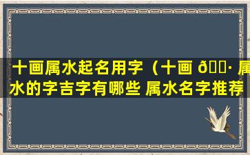 十画属水起名用字（十画 🌷 属水的字吉字有哪些 属水名字推荐）